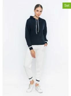 Aktion ⭐ Sweatshirts & Sweatjacken GIORGIO DI MARE 2tlg. Outfit In Weiß/ Dunkelblau Günstig Kaufen 💯