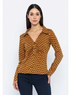 Budget 🤩 Große Größen GIORGIO DI MARE Bluse In Hellbraun/ Schwarz Günstig Kaufen ✨