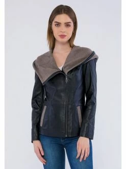 Rabatt 👍 Jacken & Mäntel GIORGIO DI MARE Leder-Jacke In Schwarz Günstig Kaufen ❤️