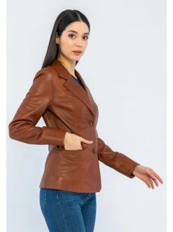 Blitzangebot 😍 Jacken & Mäntel GIORGIO DI MARE Lederblazer In Hellbraun Günstig Kaufen 😉 -Giorgio Di Mare Shop giorgio di mare lederblazer in hellbraun 2