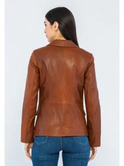 Blitzangebot 😍 Jacken & Mäntel GIORGIO DI MARE Lederblazer In Hellbraun Günstig Kaufen 😉 -Giorgio Di Mare Shop giorgio di mare lederblazer in hellbraun 3