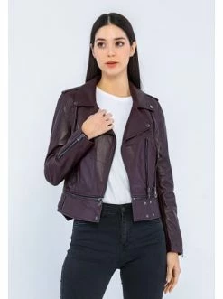 Blitzangebot 🛒 Jacken & Mäntel GIORGIO DI MARE Lederjacke In Aubergine Günstig Kaufen ✨