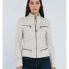 Billig 🧨 Jacken & Mäntel GIORGIO DI MARE Lederjacke In Creme Günstig Kaufen ⭐