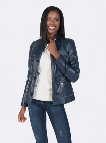 Budget 🎁 Jacken & Mäntel GIORGIO DI MARE Lederjacke In Dunkelblau Günstig Kaufen ✨ 5 Budget 🎁 Jacken & Mäntel GIORGIO DI MARE Lederjacke In Dunkelblau Günstig Kaufen ✨ – Bild 3