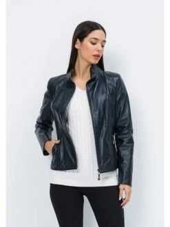 Brandneu 🎁 Jacken & Mäntel GIORGIO DI MARE Lederjacke In Dunkelblau Günstig Kaufen 🔥 -Giorgio Di Mare Shop giorgio di mare lederjacke in dunkelblau 27