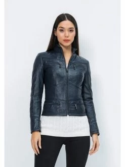 Großhandel 👍 Jacken & Mäntel GIORGIO DI MARE Lederjacke In Dunkelblau Günstig Kaufen 😀