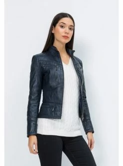 Großhandel 👍 Jacken & Mäntel GIORGIO DI MARE Lederjacke In Dunkelblau Günstig Kaufen 😀 -Giorgio Di Mare Shop giorgio di mare lederjacke in dunkelblau 41