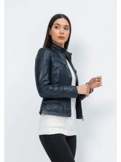 Großhandel 👍 Jacken & Mäntel GIORGIO DI MARE Lederjacke In Dunkelblau Günstig Kaufen 😀 -Giorgio Di Mare Shop giorgio di mare lederjacke in dunkelblau 42