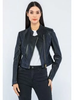 Budget 🔔 Jacken & Mäntel GIORGIO DI MARE Lederjacke In Schwarz Günstig Kaufen ⌛