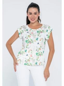 Am billigsten ✔️ Große Größen GIORGIO DI MARE 👚 Shirt In Weiß/ Bunt Günstig Kaufen ⌛