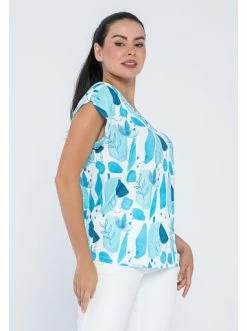 Bestes Angebot 🧨 Große Größen GIORGIO DI MARE 👕 Shirt In Weiß/ Türkis Günstig Kaufen 🔥 -Giorgio Di Mare Shop giorgio di mare shirt in weiss turkis 2