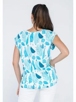 Bestes Angebot 🧨 Große Größen GIORGIO DI MARE 👕 Shirt In Weiß/ Türkis Günstig Kaufen 🔥 -Giorgio Di Mare Shop giorgio di mare shirt in weiss turkis 3